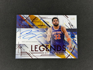 2025-26 Topps Motif Karl-Anthony Towns Legends of the Court Auto Scarlet #/5