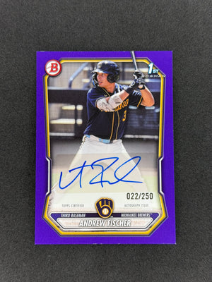 Topps 2026 Bowman Andrew Fischer #BPA-AF Purple /250 Auto Paper