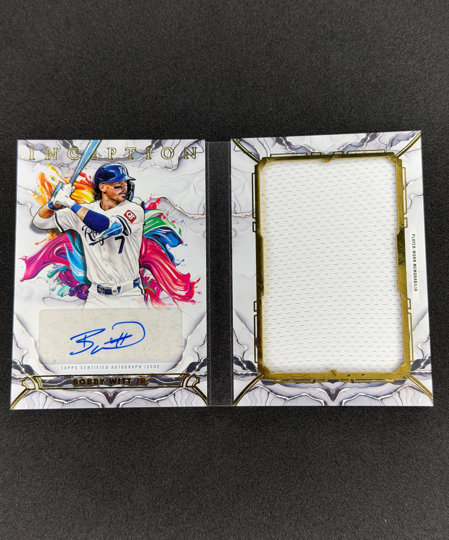 2025 Topps Inception Bobby Witt Jr. Booklet Auto Relic #/25 IARB-BW