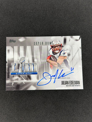 2026 Topps Flagship Julian Edelman Super Bowl Auto #SBCS-JE On-Card