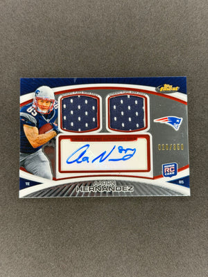 2010 Topps Finest Aaron Hernandez #FADR-AH RPA #/350