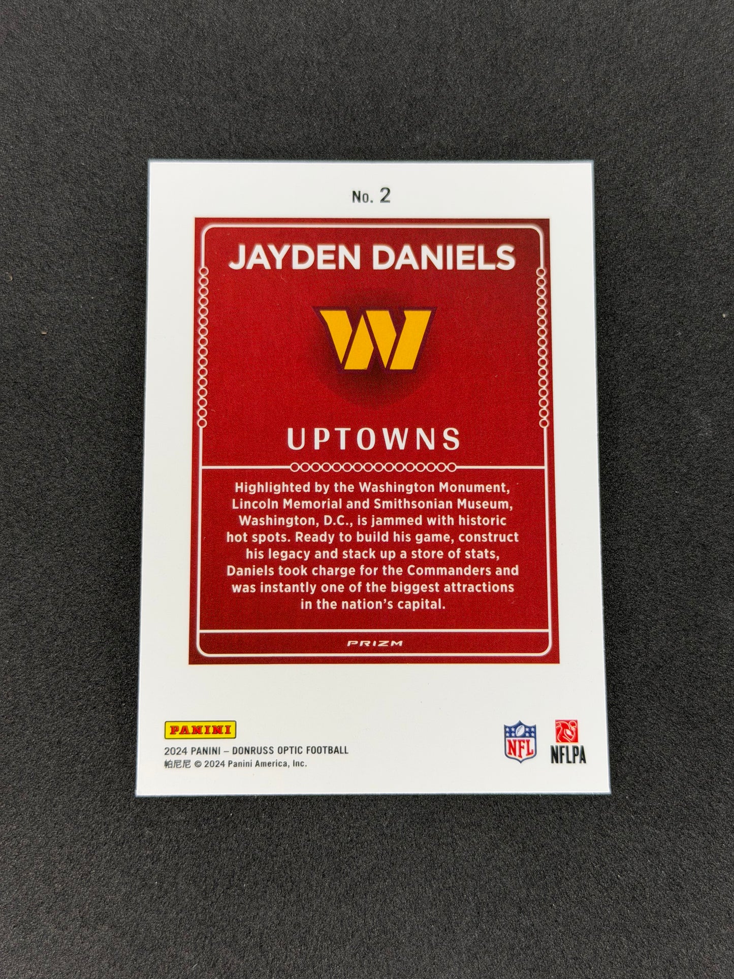 2024 Donruss Optic Jayden Daniels #2 Uptowns RC