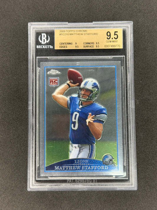 2009 Topps Chrome Matthew Stafford #TC210 Base RC BGS 9.5
