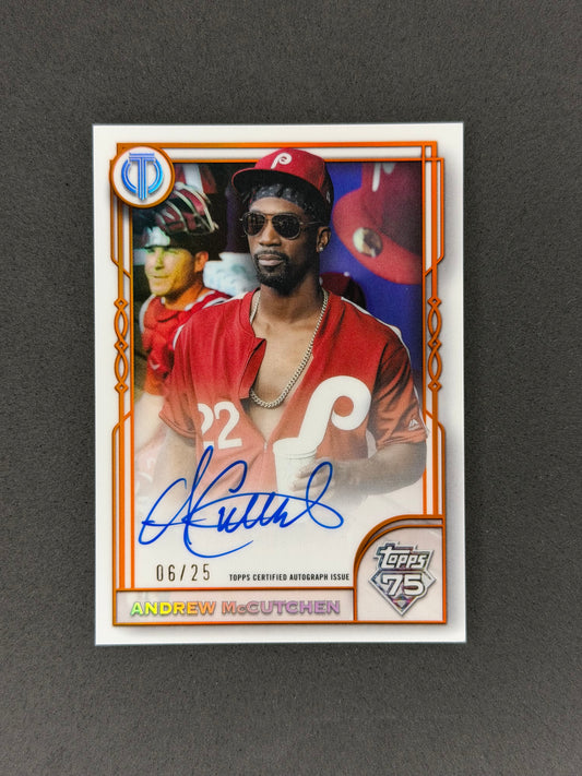 2026 Topps Tribute Andrew McCutcheon TRT-AM Auto Orange #/25
